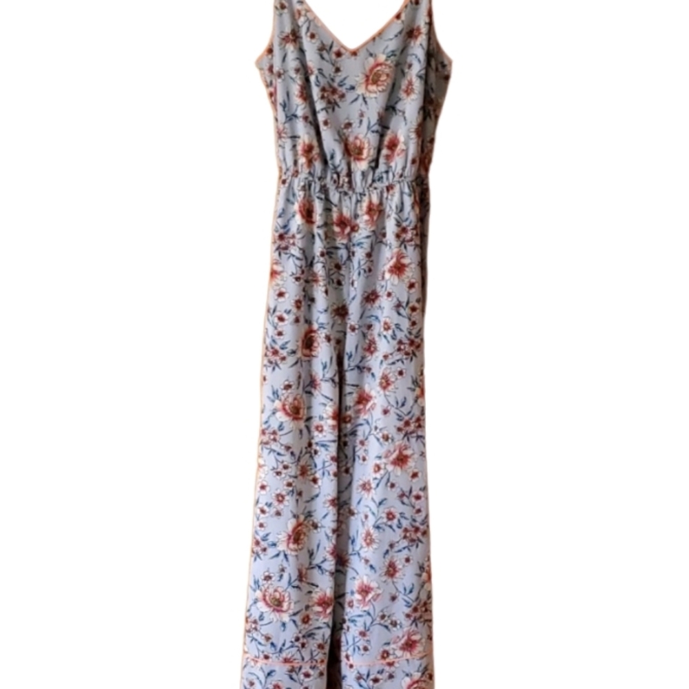Leith Womans Kelsey Floral Cropped Wide Leg Romper Jumpsuit Size Small
